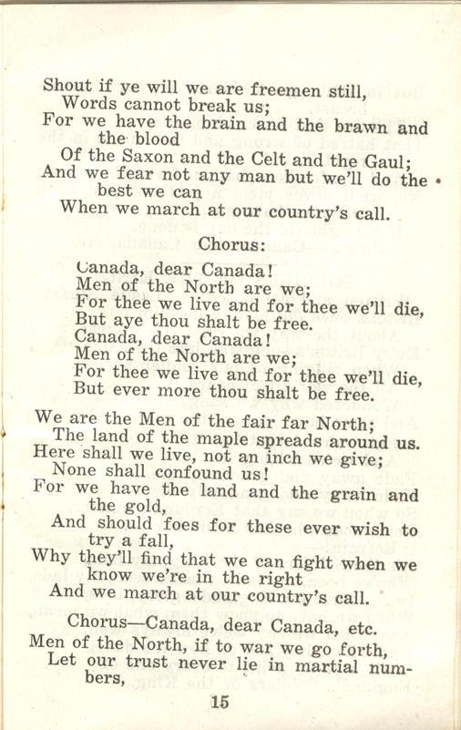 Winnipeg Rifles Songbook, nd, page 15