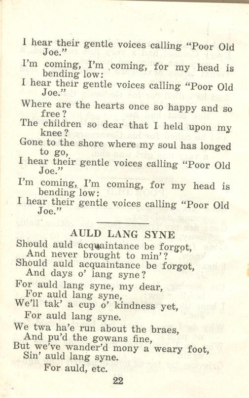 Winnipeg Rifles Songbook, nd, page 22