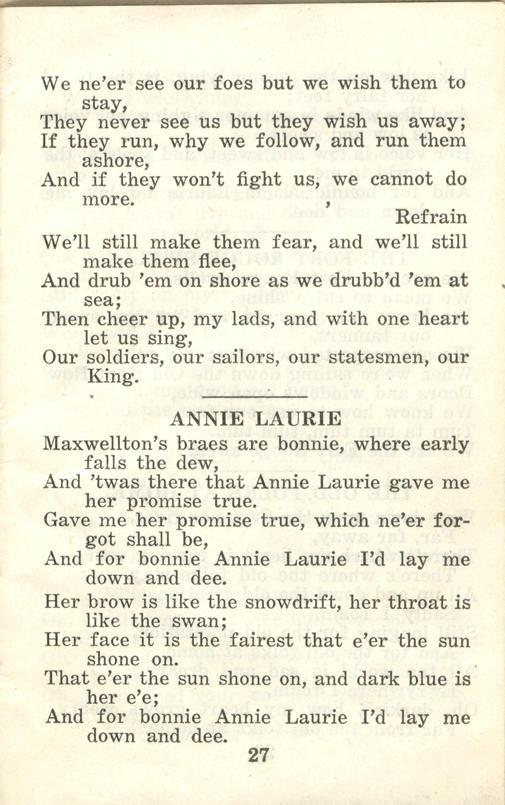 Winnipeg Rifles Songbook, nd, page 27