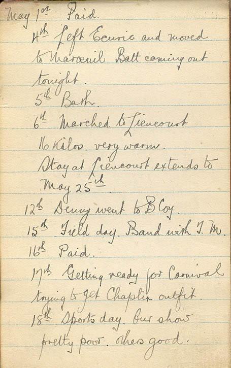 Pearson, Frederick, diary, page 16.