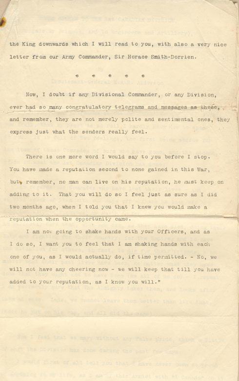 Page 3 of Words Spoken to the 1st Canadian Division.
