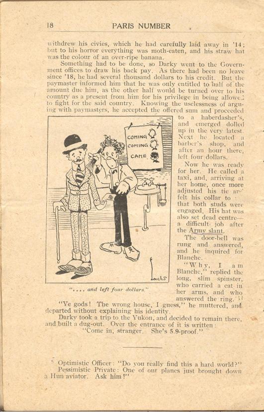 Paris Number
"O-PIP" Booklet
Published Monthly by
58th Battery C.F.A
Page 18