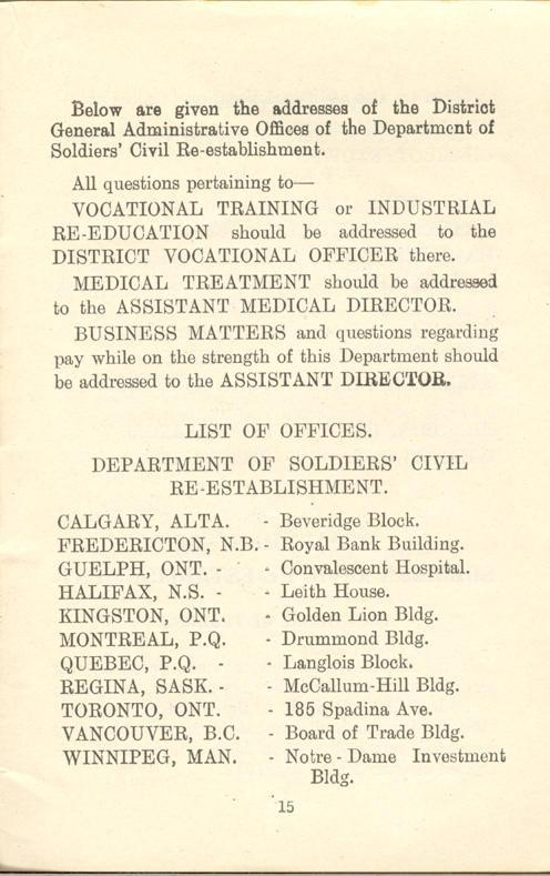 Returned Soldiers' Handbook 1
Page 15